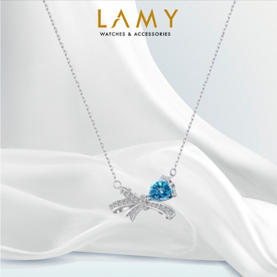 Dây chuyền bạc nữ LAMY Teardrop Bow Blue Necklace 6330