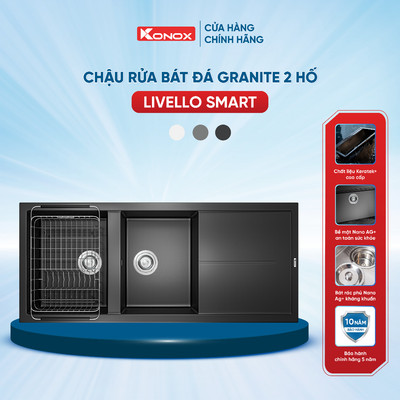 Chậu rửa bát đá Konox Granite Sink Livello Smart 1160 sản xuất tại Italy - Bảo hành 5 năm