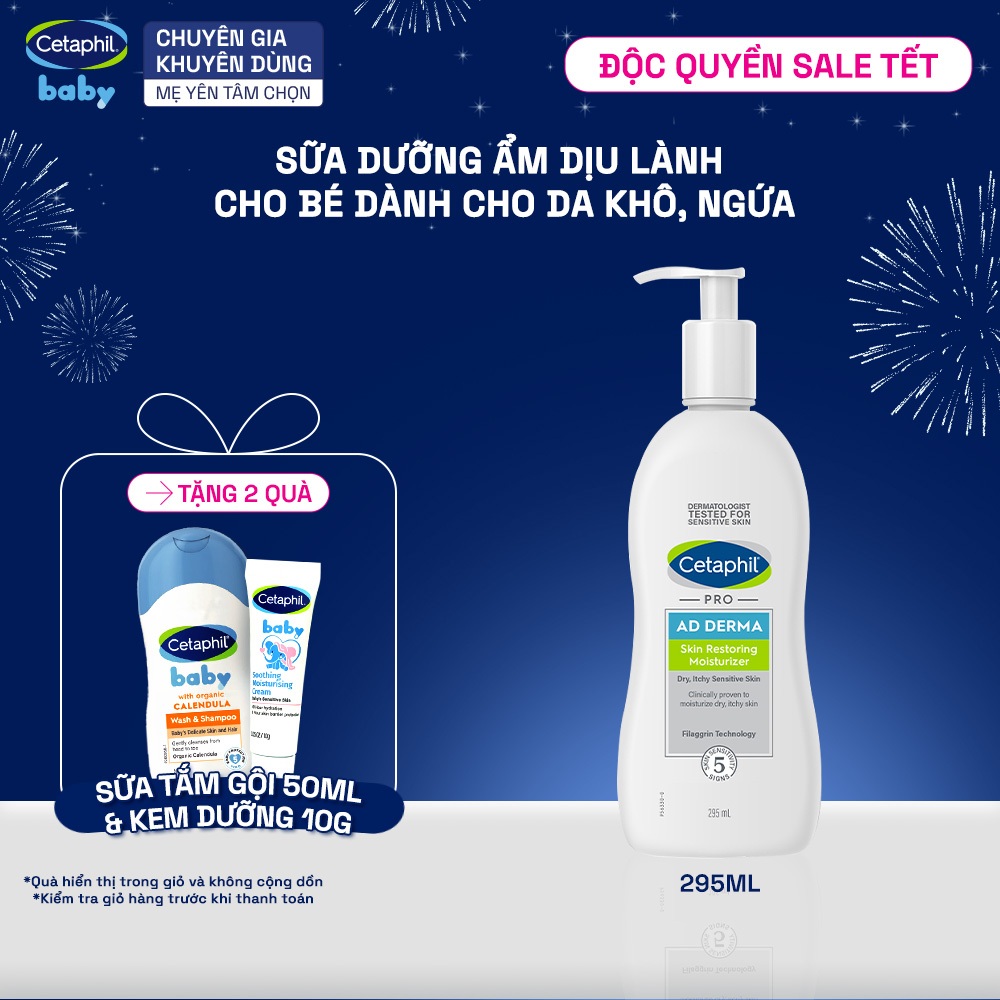 Sữa dưỡng ẩm dịu lành dành cho da khô, ngứa CETAPHIL PRO AD DERMA SKIN RESTORING MOISTURIZER 295ml