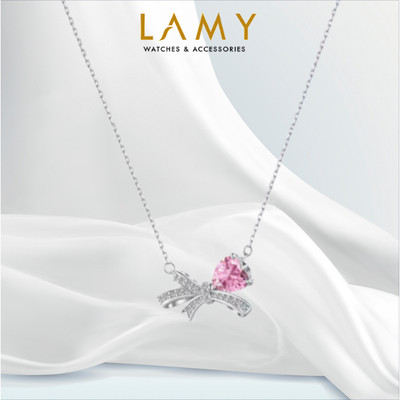 Dây chuyền bạc nữ LAMY Teardrop Bow Pink Necklace 6330