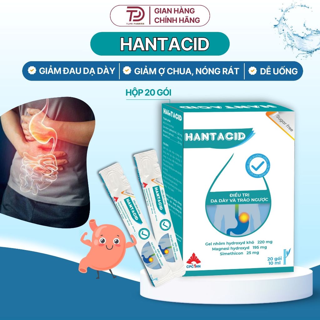 Gel dạ dày Hantacid giảm đau dạ dày | Gel dạ dày giảm trào ngược dạ dày thực quản dạng lỏng phân phố