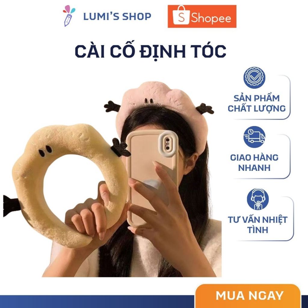 Cài Tóc Mây Cute Lumi’s Shop – Vải Nhung Mịn Xốp Nhẹ – Bờm Tóc Đám Mây Dễ Thương