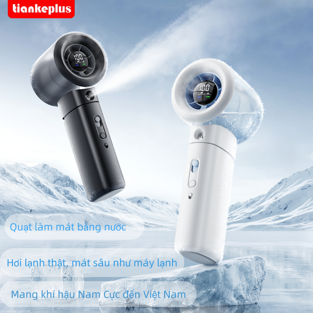 Tiankeplus Quạt Cầm Tay Làm Mát Nước Điều Hòa Mini Di Động Hạ Nhiệt Nhanh, Sạc Lại, Êm Ái, Pin Lâu, Quạt Cầm Tay Cao Cấp | BigBuy360 - bigbuy360.vn