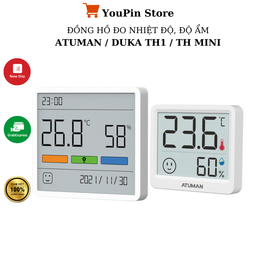 Nhiệt ẩm kế điện tử Atuman TH1, TH mini, Mijia Gen 3 MJWSD05MMC - Bảo hành 3 tháng