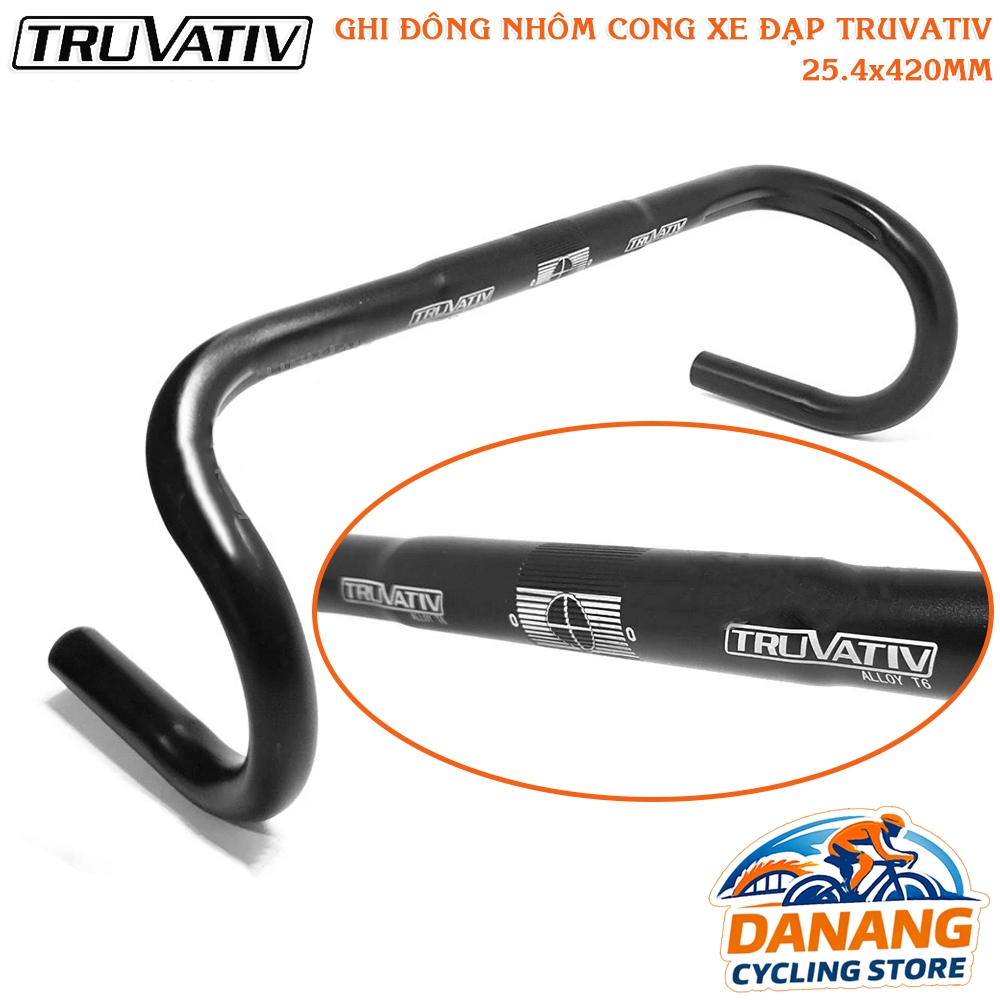Ghi Đông Cong Xe Đạp Nhôm TRUVATIV 25.4 x 420mm – Màu Đen