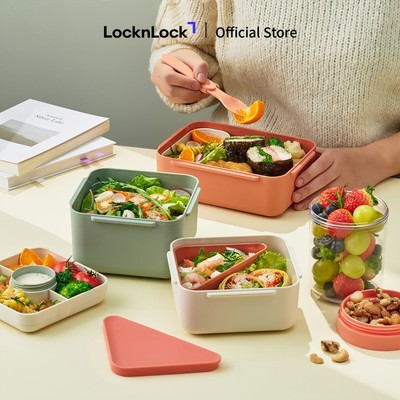 Hộp đựng cơm / salad LocknLock TO-GO bằng nhựa chịu nhiệt cao LCB410 / LCB411 / LCB412 dung tích 920ml / 1.25L / 1.3L