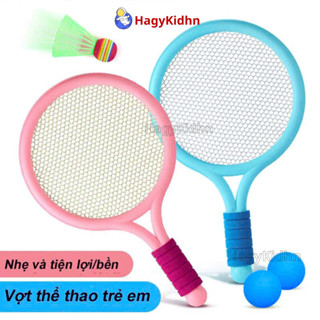 Bộ Vợt Cầu Lông Đồ Chơi Ngoài Trời Cho Trẻ Em Kèm Bóng Tennis Và Cầu Lông, Tăng Thể Chất Cho Bé
