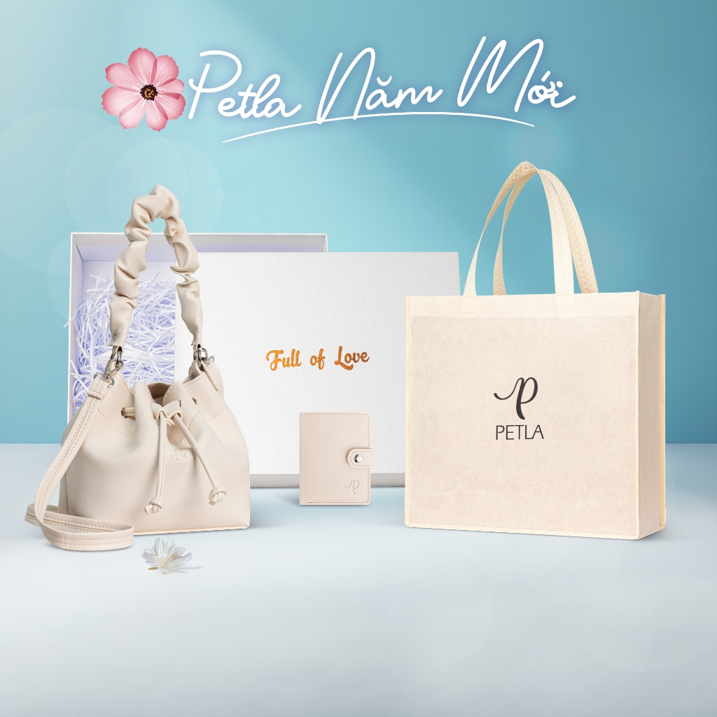 Túi đeo vai da nữ dây rút Petla LN09