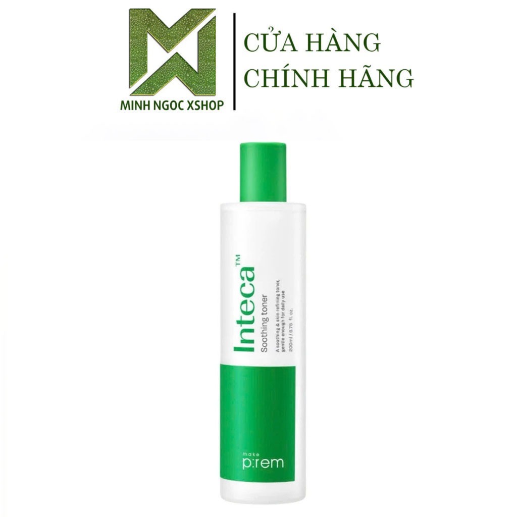 Toner Tẩy Da Chết Dịu Nhẹ MAKE P:REM ( Prem ) INTECA Soothing Toner 200ML - Chính hãng