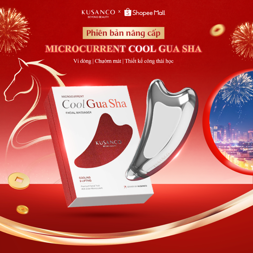 Dụng cụ Guasha Massage Mặt Microcurrent Cool Gua Sha KUSANCO – Thư Giãn & Chăm Sóc Da Mặt