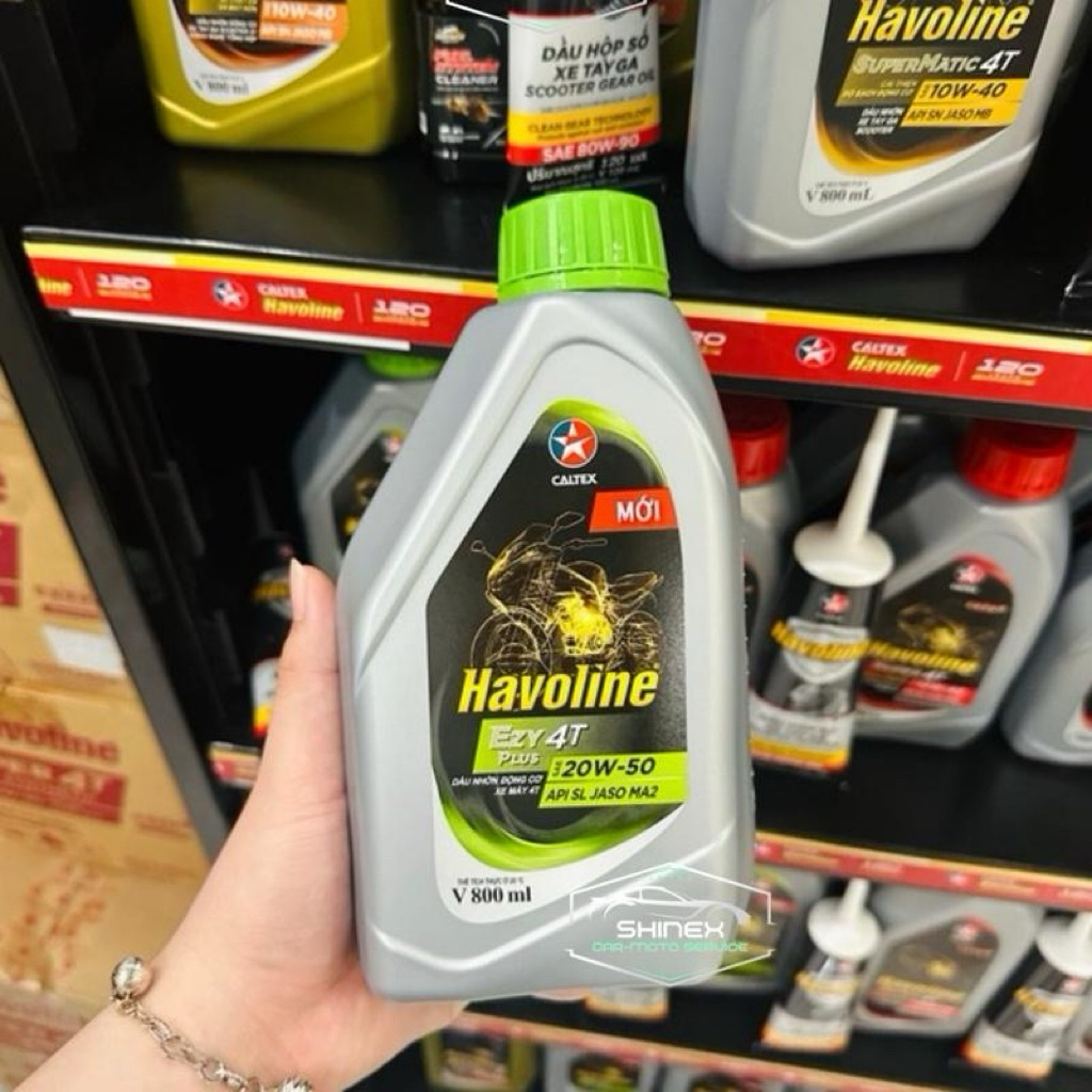 [CHÍNH HÃNG] Caltex Havoline Nhớt Ezy Plus 4T 20w50 cho xe máy -800ml,1Lit
