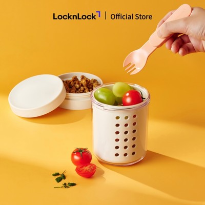 Cốc đựng sữa chua LocknLock TO-GO LCB413 dung tích 600ml có kèm muỗng - 2 Màu