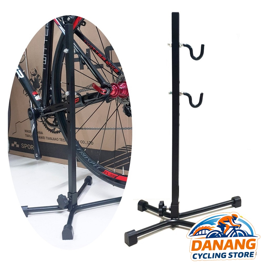 Chân Chống Xe Đạp Dựng 2 Móc – Tăng Lên Xuống Màu Đen