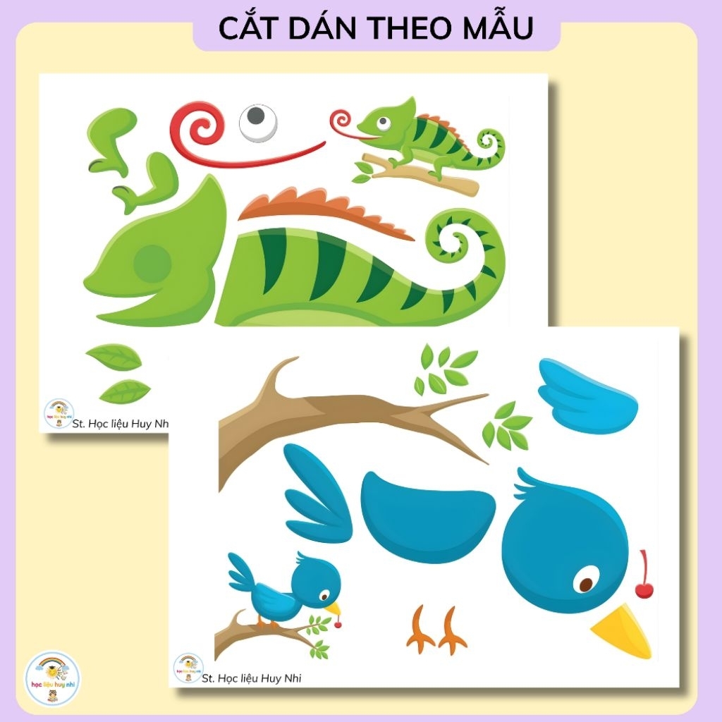 Cắt giấy thủ công cho bé, đồ chơi giáo dục sớm vận động tinh cho bé, cắt dán thủ công cho bé CL009