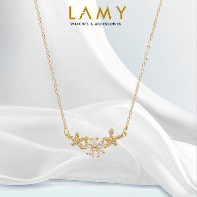 Dây chuyền bạc nữ LAMY Plum Flower Necklace Gold 6396