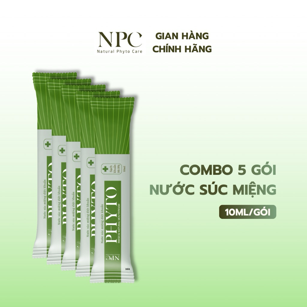 COMBO 5-20 gói súc miệng Phyto làm sạch khử hôi miệng, tinh dầu cam 10ml/gói - NPC PHAR