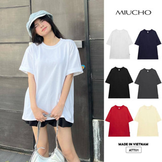 Áo thun form rộng Miucho co giãn dày dặn thoáng mát unisex nhiều màu ATT01