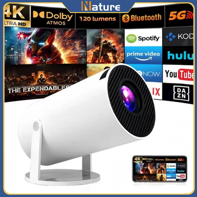 NATURE Máy Chiếu Mini HY300 Full HD 1080P – Hỗ Trợ 4K – Android 11 – Loa 3W – Chiếu 130 Inch – Xem Phim Gia Đình