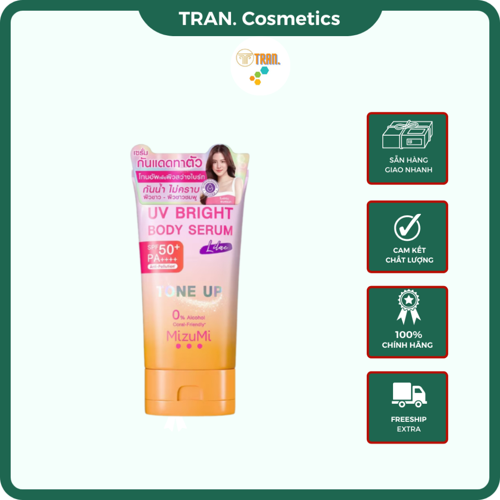 Sữa Dưỡng Thể Mizumi, Sữa Dưỡng Thể Chống Nắng Mizumi SPF50+PA++++ Thành Phần Dịu Nhẹ Cho Da - TRAN 