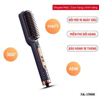 Lược điện duỗi tóc đa năng SK15008 duỗi siêu thẳng, làm tóc tạo kiểu tại nhà tiện lợi