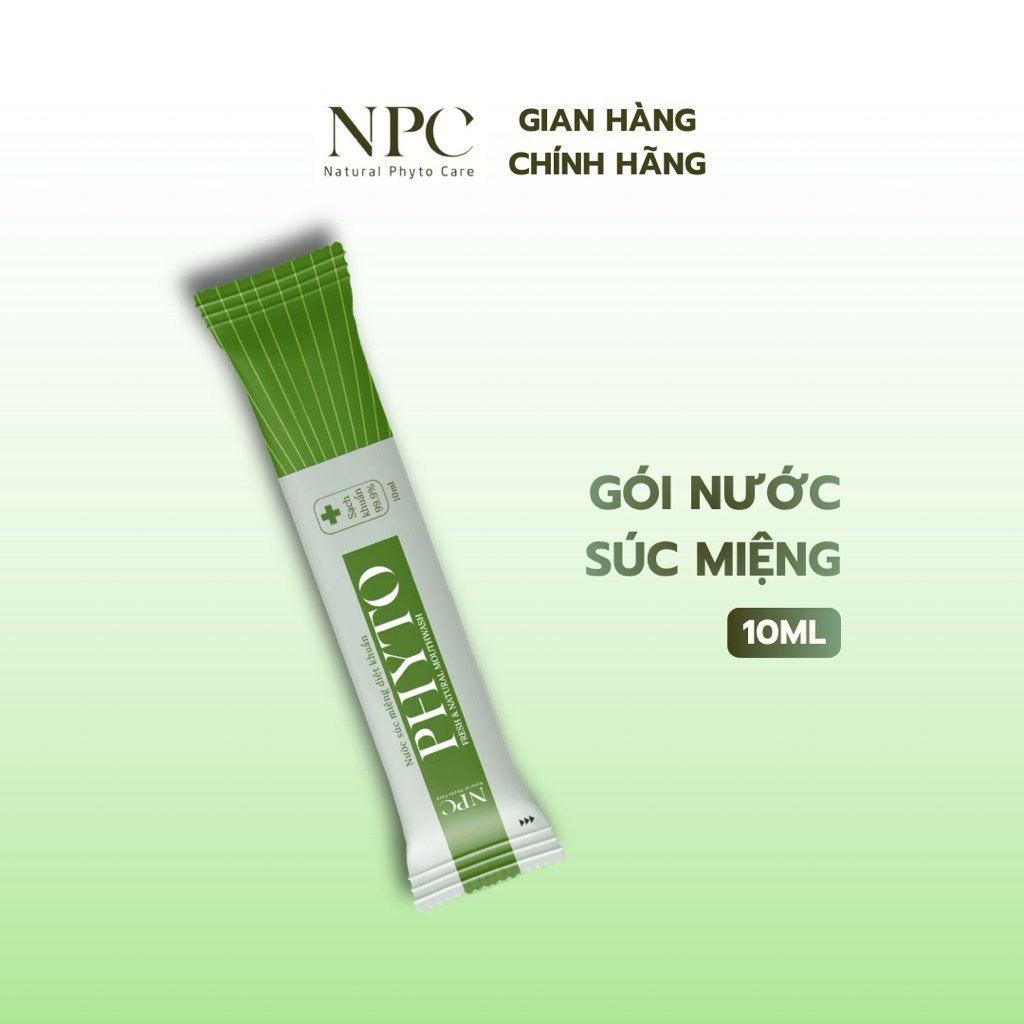 Gói nước súc miệng Phyto làm sạch, khử hôi miệng, tinh dầu thiên nhiên - 10ml/gói - NPC PHAR