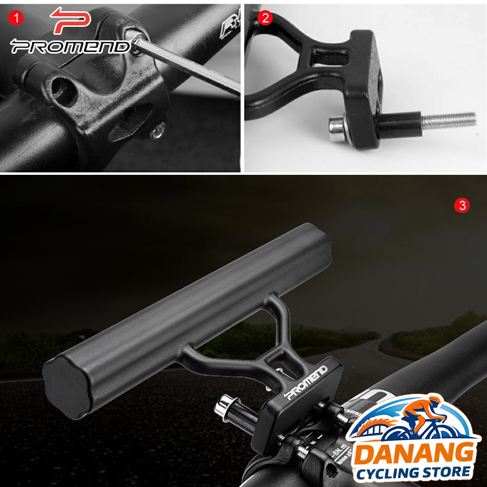 Giá Bắt Đèn & Đồng Hồ Xe Đạp PROMEND Nhôm 15cm – Lắp 2 Ốc Pô Tăng