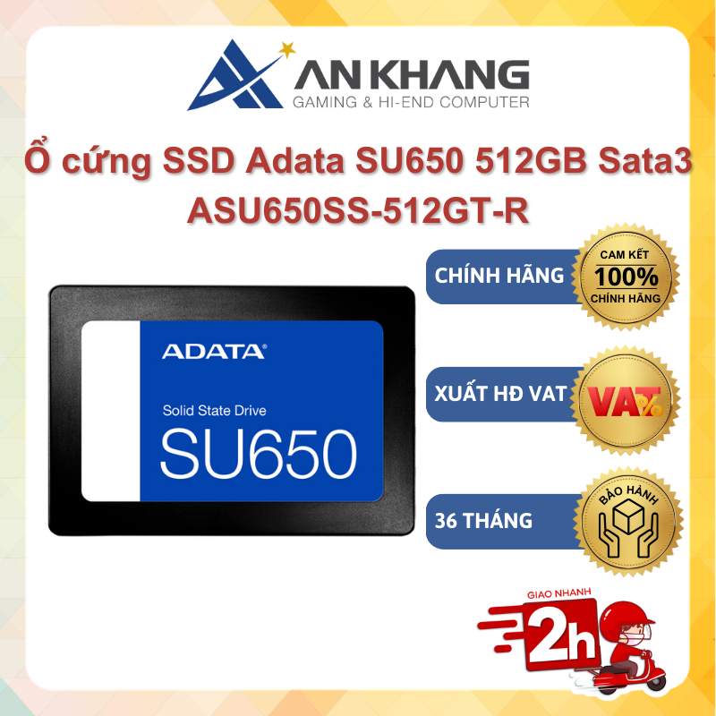 Ổ cứng SSD Adata SU650 512GB Sata3 ASU650SS-512GT-R OCS2AD014 Chính hãng Bảo hành 36 Tháng