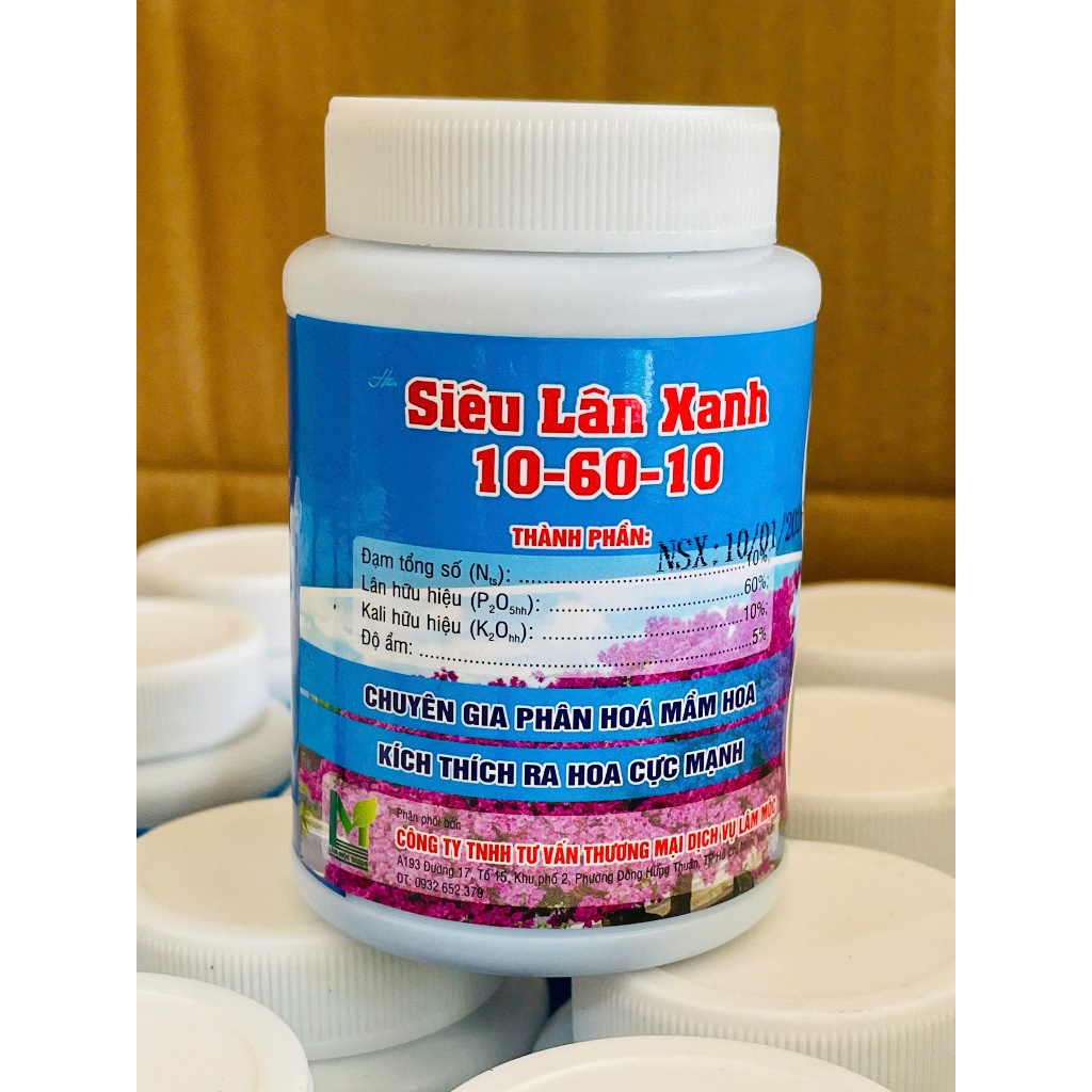 Chống Rụng Hoa - Kích Thích Ra Hoa -  Siêu Lân Xanh (10-60-10)- Hủ 100.