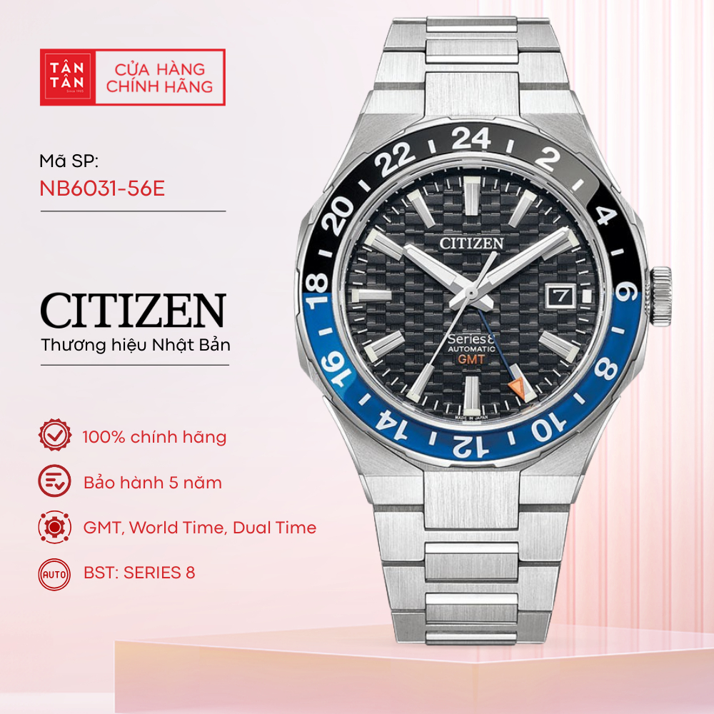 Đồng Hồ Nam Citizen Series 8 GMT NB6031-56E Automatic 41mm - Đồng Hồ Tân Tân