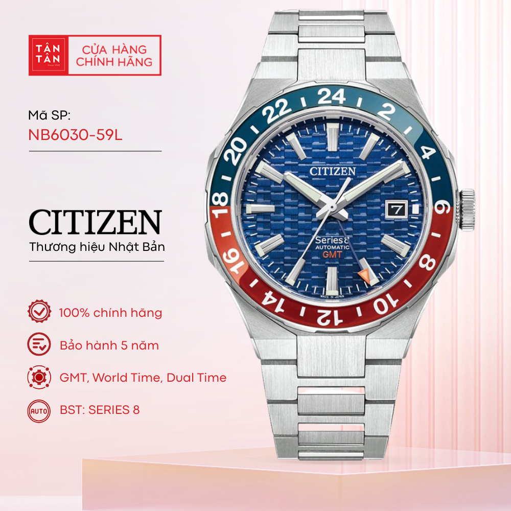 Đồng Hồ Nam Citizen Series 8 GMT NB6030-59L Automatic 41mm - Đồng Hồ Tân Tân