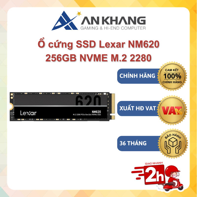 Ổ cứng SSD Lexar NM620 256GB NVME M.2 2280 LNM620X256G-RNNNG OCSMLE003 Chính hãng Bảo hành 36 Tháng