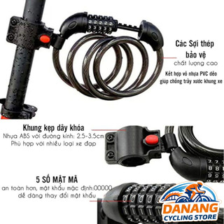 Dây Khóa Xe Đạp 5 Số Đổi Mã – Bicycle Lock Chống Trộm