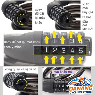 Dây Khóa Xe Đạp 5 Số Đổi Mã – Bicycle Lock Chống Trộm