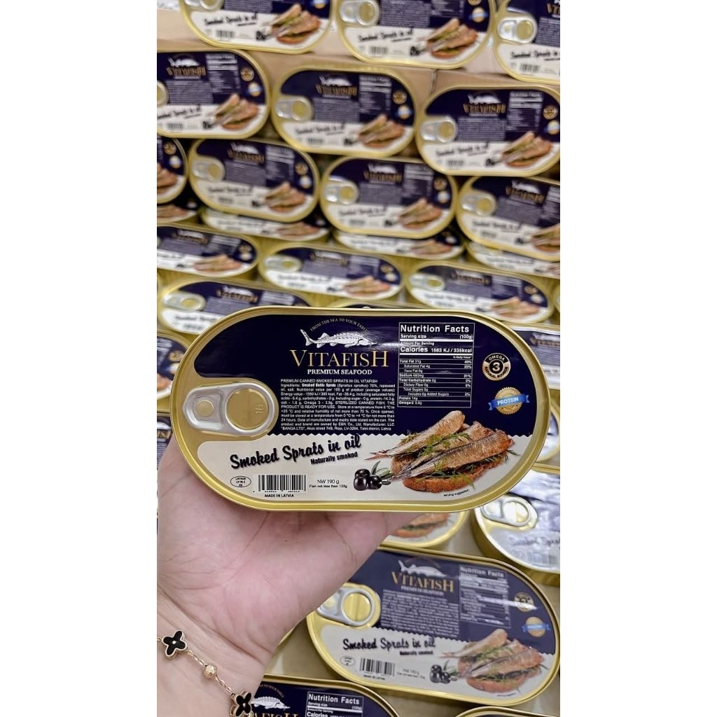 Cá Trích Ngâm Dầu Hun Khói Sốt Oliu Hiệu Vitafish Nga