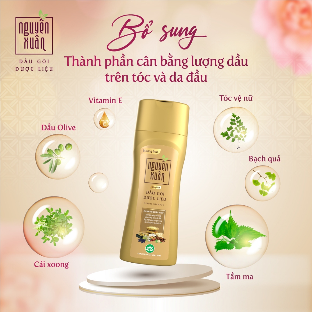 Dầu gội dược liệu Nguyên Xuân Bồng Bềnh 250ml KM 25ml - Dành cho tóc dầu bết | BigBuy360 - bigbuy360.vn