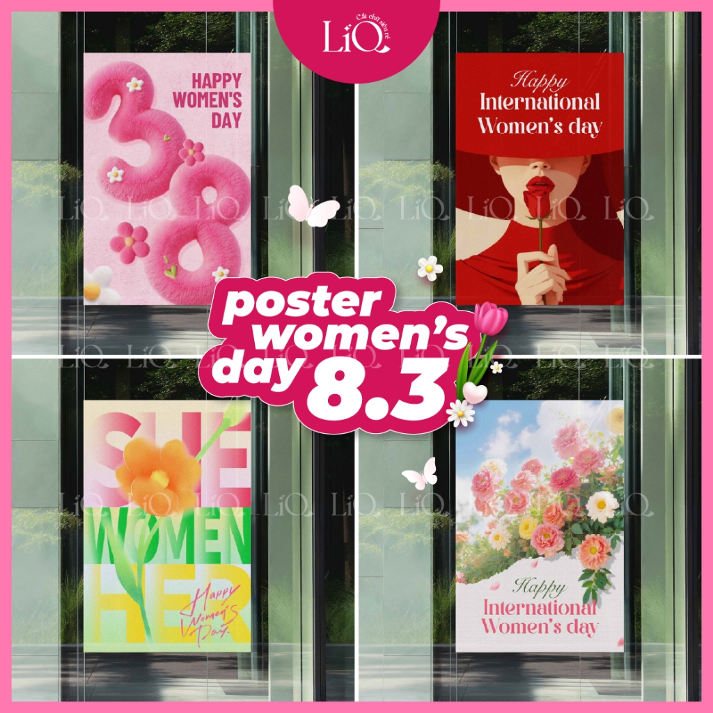 [02] Decal dán kính Poster 8.3 - Decal Women's day - Decal 8.3