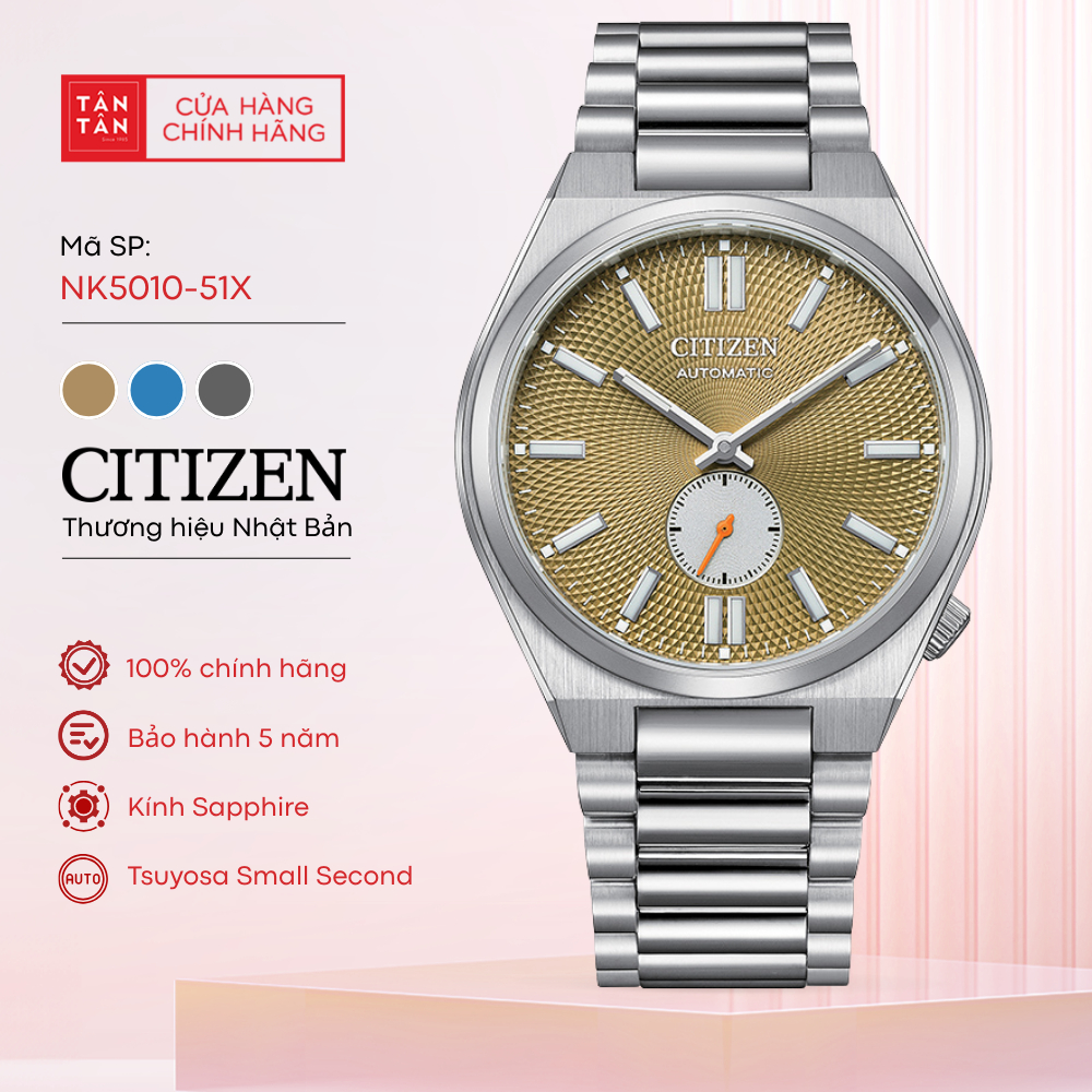 Đồng Hồ Nam Citizen NK5010-51X Tsuyosa Small Second Automatic 40mm - Đồng Hồ Tân Tân