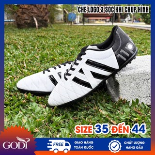 Giày đá bóng nam nữ trẻ em màu đen sân nhân tạo, Giày đá banh toni 3 sọc size 35 size 36 size 37 size 38 số bé cở nhỏ rẻ