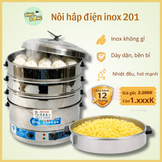 ( M) nồi hấp điện 3 tầng công nghiệp , nồi hấp xôi bằng điện,làm flan, da lợn, xu xê, bánh giò, caramen, thịt, cá