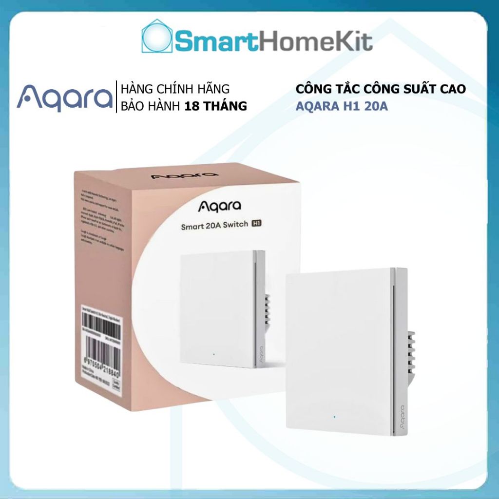 Công tắc công suất cao bình nóng lạnh Aqara H1 20A Zigbee 3.0, Bản Quốc Tế, Tương thích HomeKit