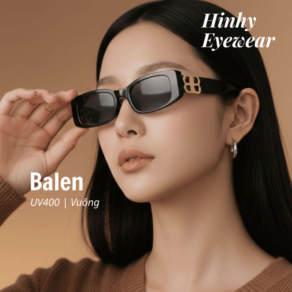 Kính Mát Vuông Balen Bản Cao Cấp Chống UV400 Thời Trang Nam Nữ Hàn Quốc Hinhy Eyewear [Balen 8830]