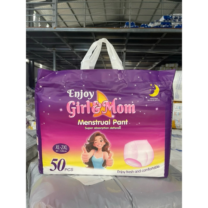 Băng vệ sinh dạng quần siêu thấm Enjoy Girl&Mom – Mềm mịn, chống tràn. mỗi bịch 50 miếng