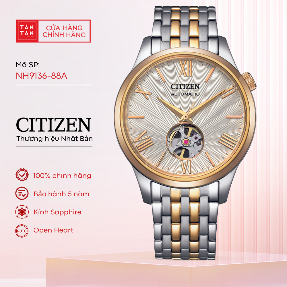Đồng Hồ Nam Citizen Open Heart NH9136-88A Automatic 40mm - Đồng Hồ Tân Tân