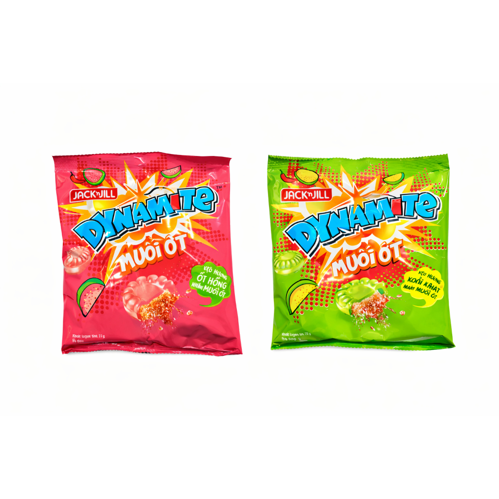 Kẹo Cứng Dynamite Trái Cây Nhân Muối Ớt (Gói 96g)