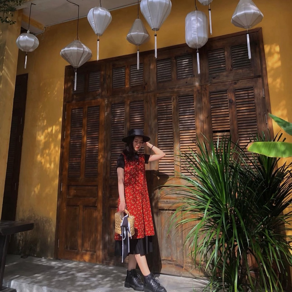 2hand Pass Thanh lý đầm hoa nhí đỏ Hội An Đà Lạt mori Nhật nhẹ nhàng tiểu thư siêu xinh coquette tha