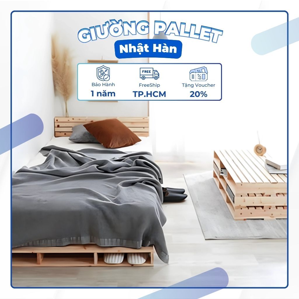 Giường Ngủ Pallet Gỗ Thông Chân Cao, Gấp Gọn Linh Hoạt, Tối Ưu Diện Tích Phòng, Phù Hợp Nhiều Kích T