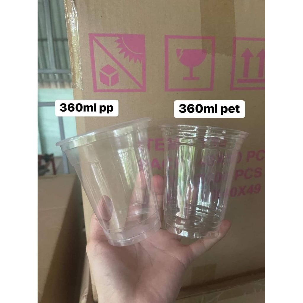 (50 cái) Ly 360ml 500ml ly nhựa PET ly nhựa PP