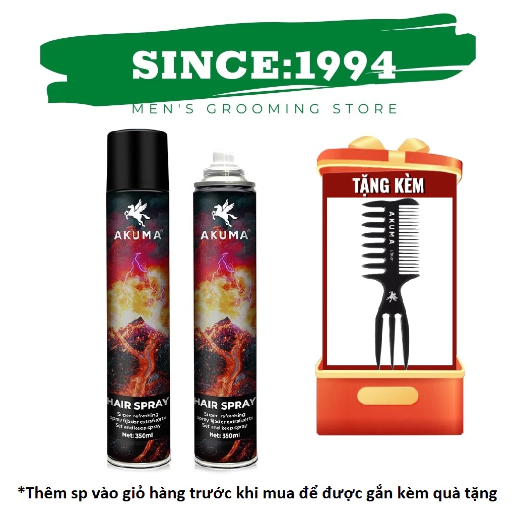 GÔM AKUMA | Gôm định hình và giữ nếp tóc AKUMA Hair Spray 390ml - Chính Hãng