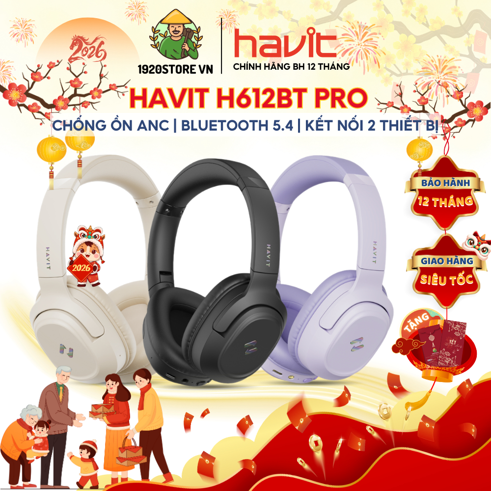 【Hỏa Tốc HCM】Tai Nghe Headphone Bluetooth HAVIT LIFE NC02H, Âm Thanh Stereo, Chống Ồn ANC -30dB, Ngh