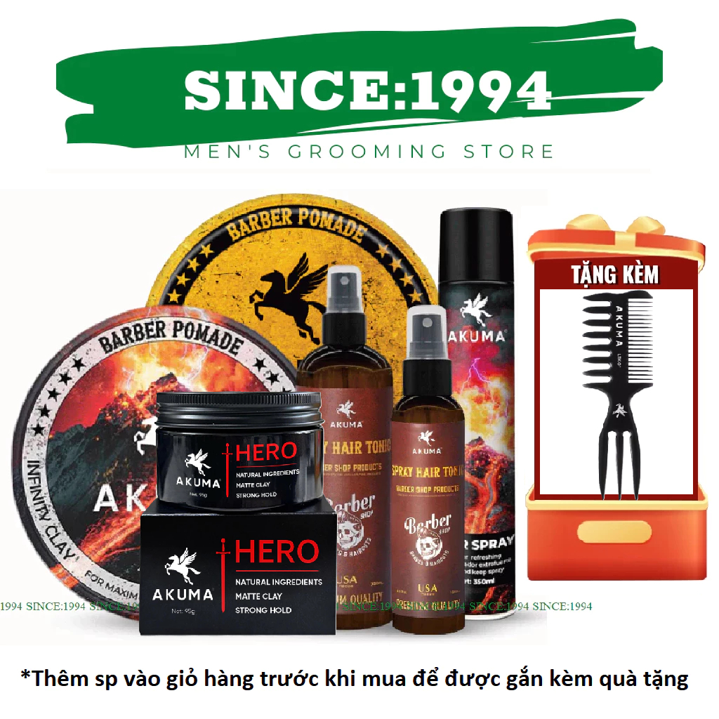 AKUMA | Sáp vuốt tóc, tạo kiểu nam AKUMA INFINITY CLAY, ROYAL POMADE 56g-116g, Gôm, Xịt Phồng Akuma